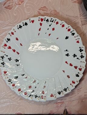 VINTAGE Byron molds RARE Ceramic Playing Cards Plate 1977